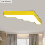 Kid’s Led Acrylic Flush Mount Ceiling Lamp In Blue/Pink/Yellow With Ladder Design