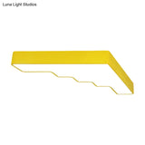 Kid’s Led Acrylic Flush Mount Ceiling Lamp In Blue/Pink/Yellow With Ladder Design