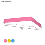 Kid’s Led Acrylic Flush Mount Ceiling Lamp In Blue/Pink/Yellow With Ladder Design