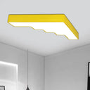 Kid’s Led Acrylic Flush Mount Ceiling Lamp In Blue/Pink/Yellow With Ladder Design Yellow