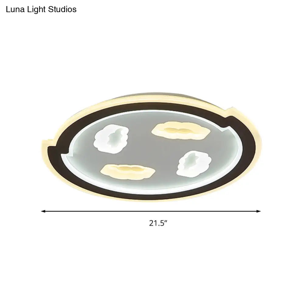 Kids’ Led Black Ceiling Light With Cloud Design For Baby Room And Hallway