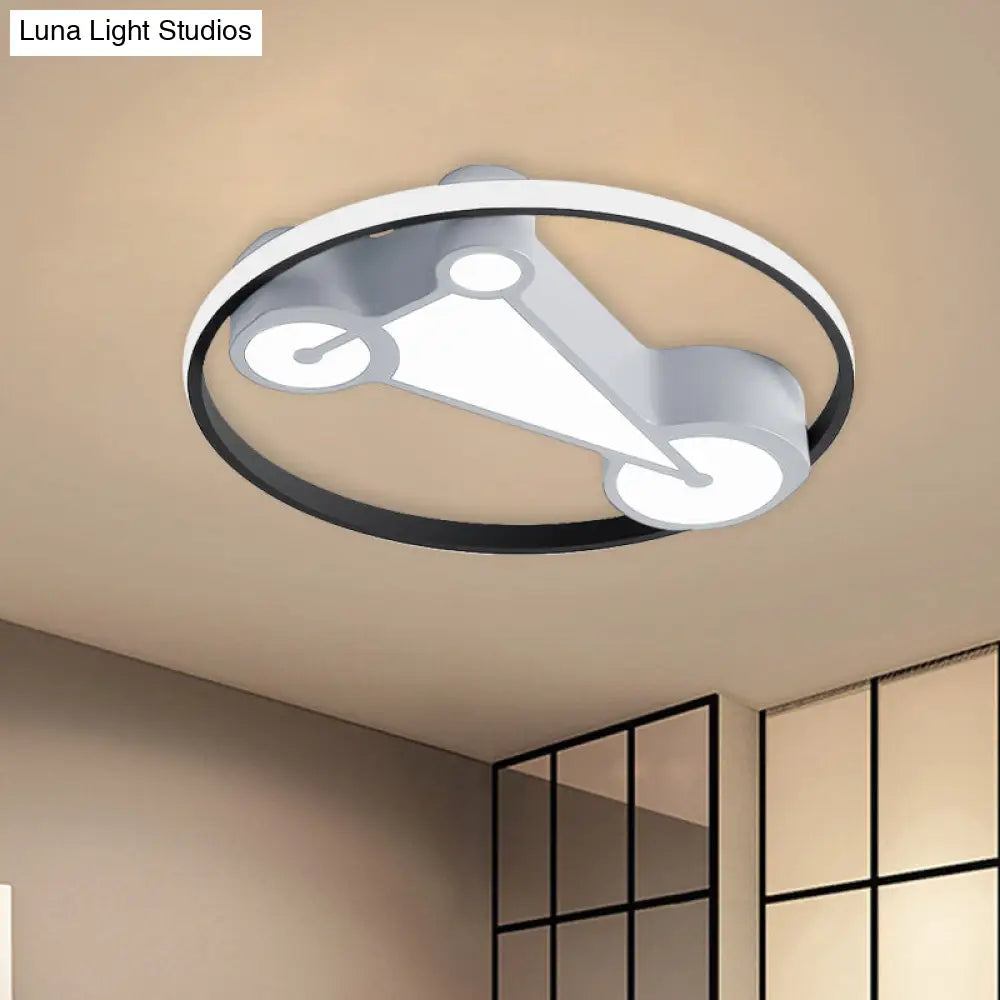 Kids’ Led Ceiling Lamp In Acrylic Geometry Design - White/Pink/Blue