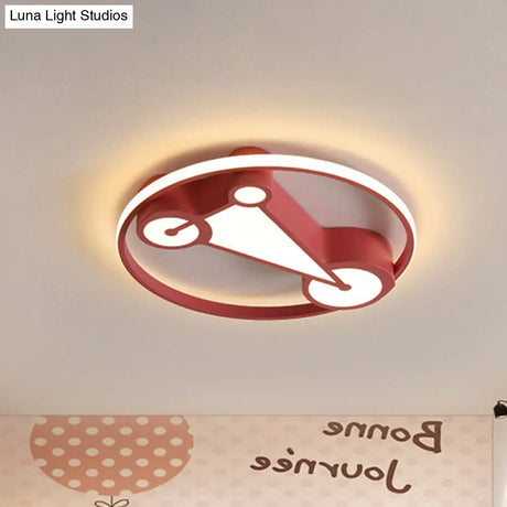 Kids’ Led Ceiling Lamp In Acrylic Geometry Design - White/Pink/Blue