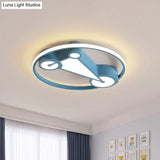 Kids’ Led Ceiling Lamp In Acrylic Geometry Design - White/Pink/Blue