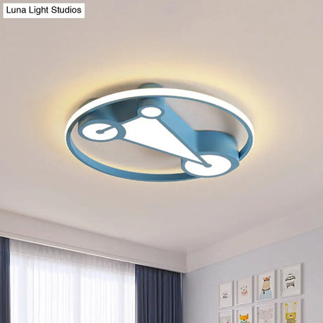 Kids’ Led Ceiling Lamp In Acrylic Geometry Design - White/Pink/Blue
