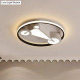 Kids’ Led Ceiling Lamp In Acrylic Geometry Design - White/Pink/Blue