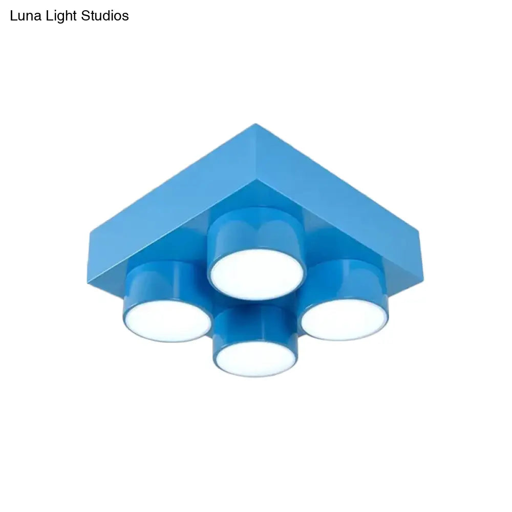 Kids Led Ceiling Light Fixture - Colorful Building Block Design’