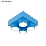Kids Led Ceiling Light Fixture - Colorful Building Block Design’