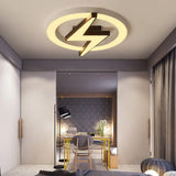 Kid’s Led Ceiling Light - White Lightning Ring Design For Boys And Girls Bedrooms / 16.5’ Warm