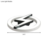 Kid’s Led Ceiling Light - White Lightning Ring Design For Boys And Girls Bedrooms