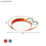 Kids Led Ceiling Light With Bow Design In Pink/Blue Finish Warm/White Available 18’/23’ Dia