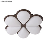 Kid’s Led Flush Mount Ceiling Light In Grey/White/Coffee For Bedroom