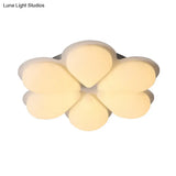 Kid’s Led Flush Mount Ceiling Light In Grey/White/Coffee For Bedroom