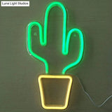 Kids Led Nightstand Light: White Cactus-Shaped Potted Night Lighting