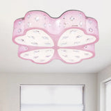 Kid’s Led Pink Flower Ceiling Light With Crystal Deco