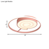 Kids Lolly Candy Pink Led Flush - Mount Ceiling Light For Children’s Rooms