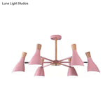 Kids Metal Chandelier: Rotatable Bottle Shape Light In Pink For Nursing Room