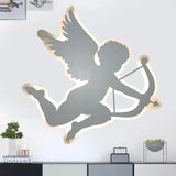 Kids Nursing Room Cupid Angel Led Wall Lamp In White - 2 Sizes Available / Warm Small