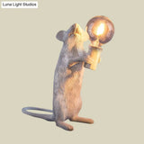 Kids Resin Mouse Night Light - Whimsical Bedside Table Lamp With 1 White Bulb