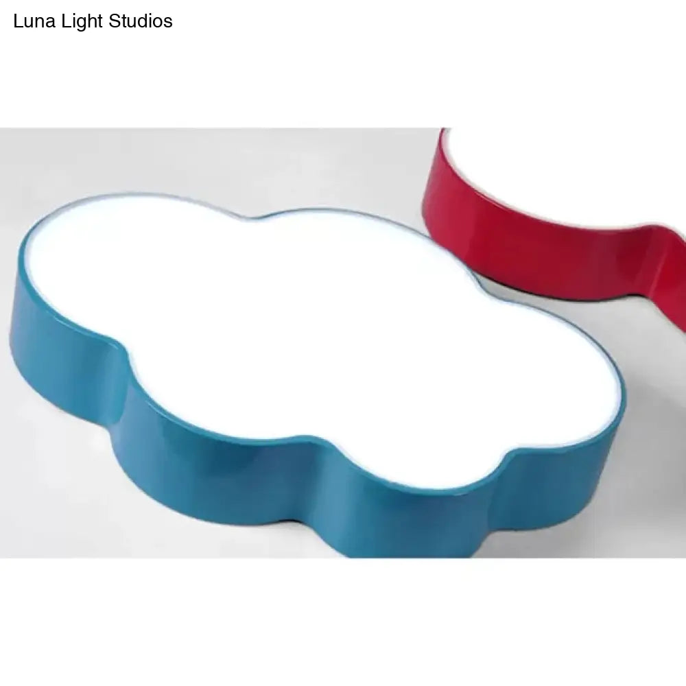 Kids Room Candy Colored Cloud Flush Ceiling Light - Cartoon Acrylic Lamp