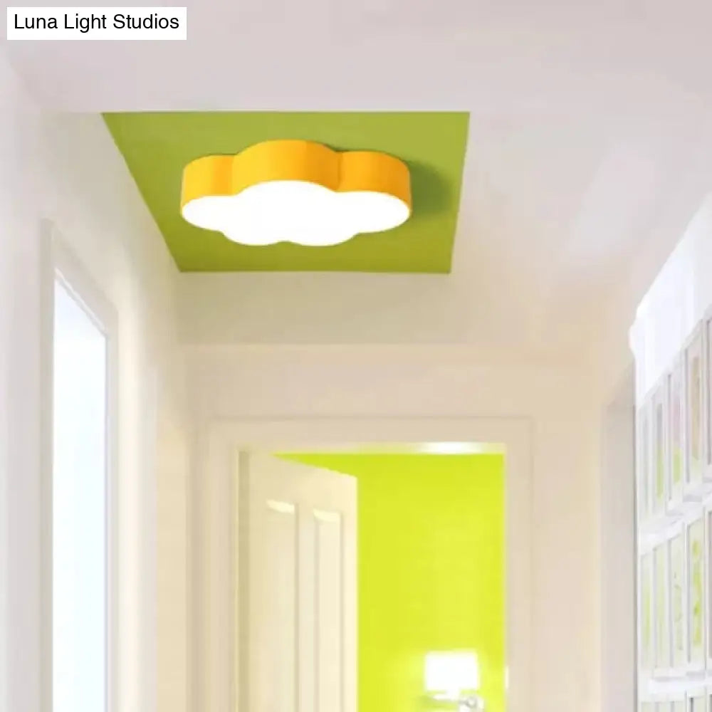Kids Room Candy Colored Cloud Flush Ceiling Light - Cartoon Acrylic Lamp