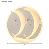 Kid’s Room Dolphin Led Flush Ceiling Light In White