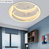 Kid’s Room Dolphin Led Flush Ceiling Light In White
