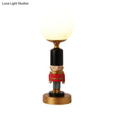 Kids Soldier Bedside Lamp: Resin Nightstand With Shade Table Lighting (1 Bulb)