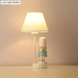 Kids Soldier Bedside Lamp: Resin Nightstand With Shade Table Lighting (1 Bulb)