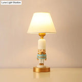 Kids Soldier Bedside Lamp: Resin Nightstand With Shade Table Lighting (1 Bulb)