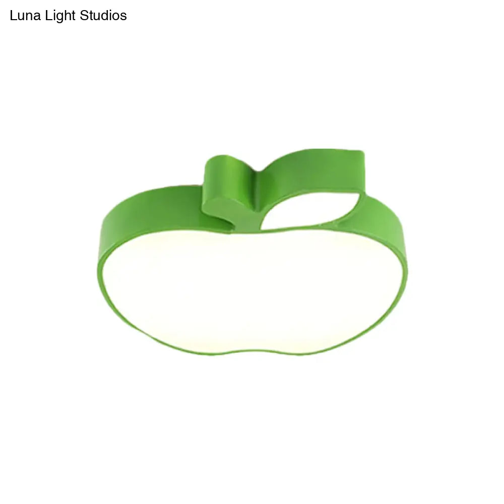 Kids Style Led Ceiling Lamp For Baby Room - Apple Acrylic Flush Mount Light (18’/21.5’ W)
