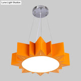 Kids Style Led Chandelier Light For Hallway - Sun Ceiling Hang Fixture In Acrylic Yellow/Blue/Green