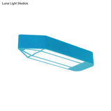 Kids Style Led Flush Mount Ceiling Light For Nursery School - Red/Blue/Green Pencil Design