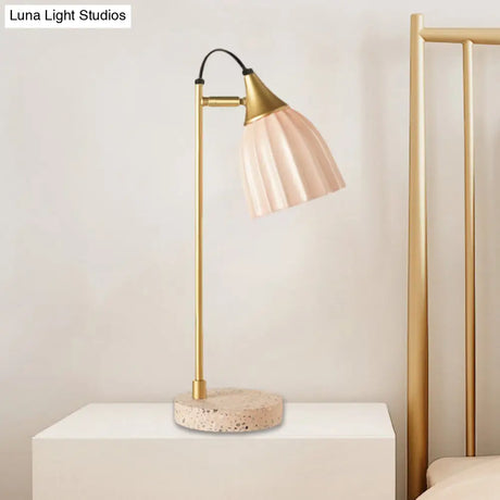 Kids Style Porcelain Dome Desk Lamp 1 Light Night Lighting With Adjustable Joint In Pink/Blue/Green