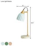 Kids Style Porcelain Dome Desk Lamp 1 Light Night Lighting With Adjustable Joint In Pink/Blue/Green