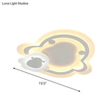 Kids Ultrathin White Penguin Led Ceiling Lamp With Warm Inner And Outer Light