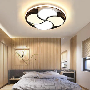 Kid’s Windmill Flush Mount Light: Acrylic Led Ceiling Lamp For Nursing Room In Black & White