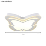 Kindergarten Ceiling Light Fixture: Cartoon Flush Mount With Butterfly Acrylic Design