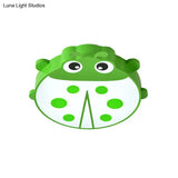 Ladybug Cartoon Ceiling Light: Acrylic & Metal Mount For Kindergarten