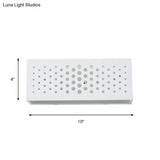 Laser Cut Minimalist Rectangle Box Wall Sconce: White Gypsum 1 Head Bedroom Light Fixture