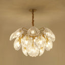 Layered Scallop Hanging Light - Nautical Gold Glass Pendant Chandelier (15/20 Bulbs) 15 /