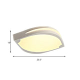 Leaf Shaped Ceiling Light - Contemporary Design Led Acrylic Flush Pendant White With Warm/White