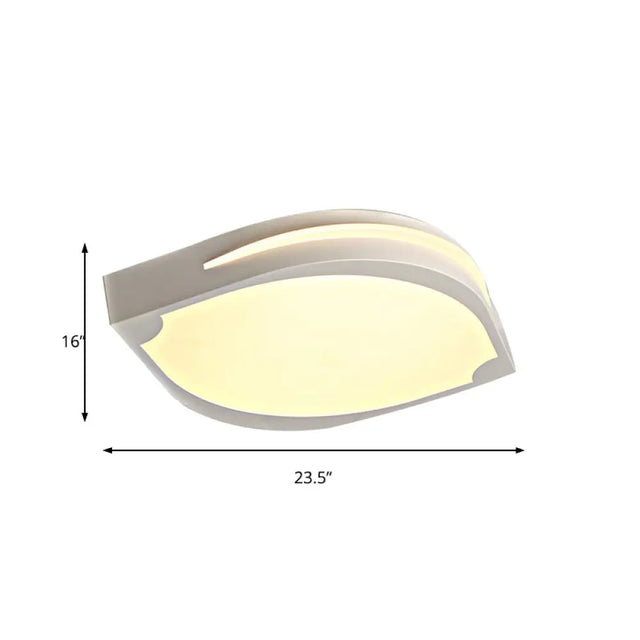 Leaf Shaped Ceiling Light - Contemporary Design Led Acrylic Flush Pendant White With Warm/White