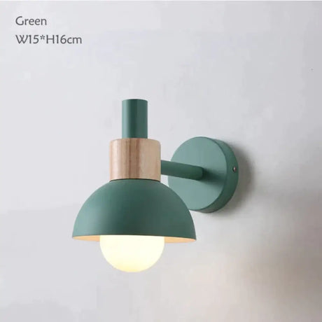 Leanne | Wooden Wall Lamp Green Wall Lamp