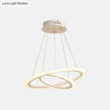 Led 2/3-Tiered Acrylic Chandelier - Modern Coffee Hoop Pendant Light Kit Small/Large Size