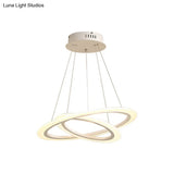 Led 2/3-Tiered Acrylic Chandelier - Modern Coffee Hoop Pendant Light Kit Small/Large Size