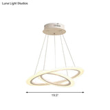 Led 2/3-Tiered Acrylic Chandelier - Modern Coffee Hoop Pendant Light Kit Small/Large Size