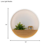 Led Acrylic Sconce Lighting Fixture - White Round Living Room Plant Wall Mount Light 8/12/16 Dia