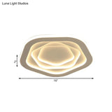 Led Acrylic White Pentagon Flush Ceiling Light - 16/19.5/23.5’ With Warm/White