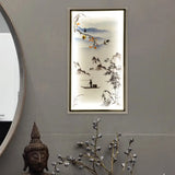 Led Asian Black Wall Mounted Lamp: Fabric Boat Ride Mural Lighting For Living Room